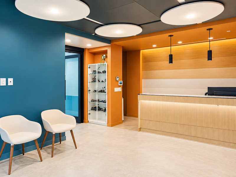 Modern office reception area