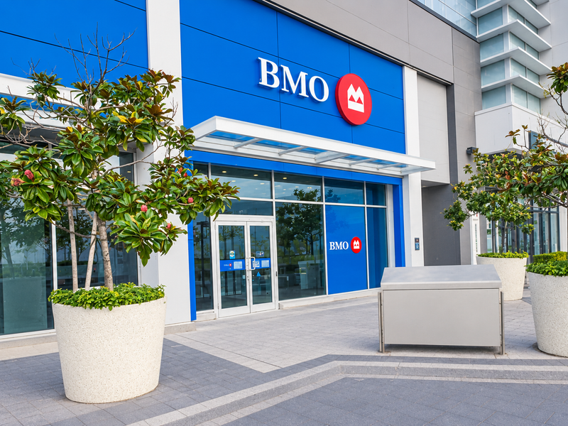 BMO bank branch storefront exterior